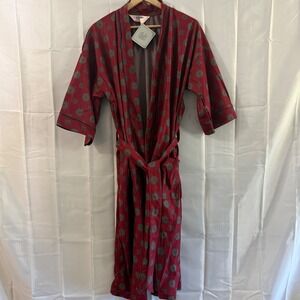 Hemingway Point Mens Vintage Red Medallion Print Robe One Size USA New Grandpa